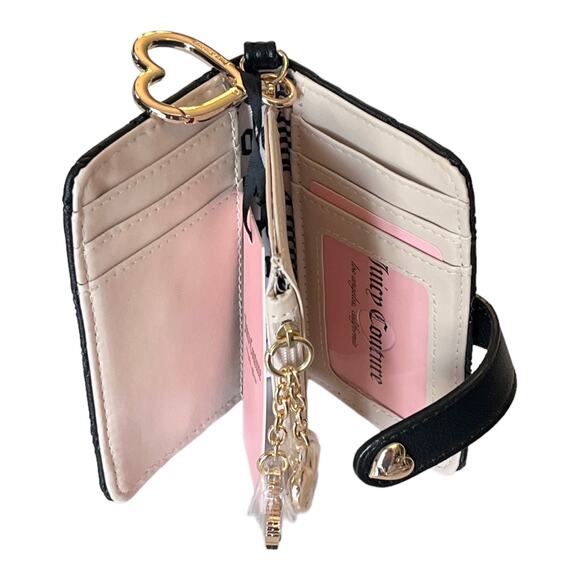 NEW Juicy Couture Not Your Babe CARD WALLET Handbag Crown Heart Charms Key Ring - Picture 7 of 8